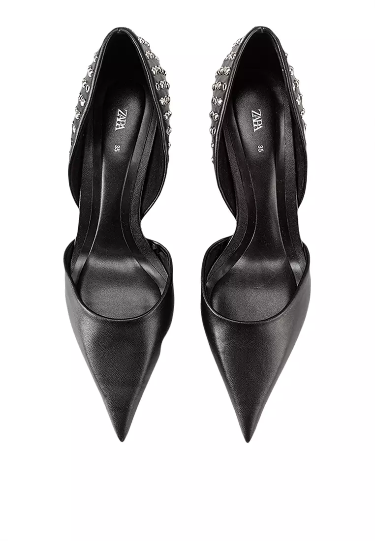 [宅送] ZARA Studded ZALORA | Online ZARA Buy | 2025 Heels Mid-Heel 食器
