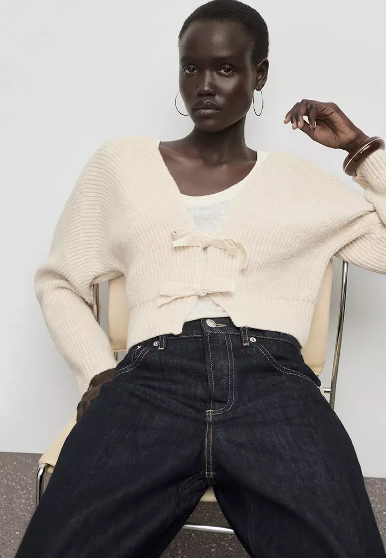 V-Neck Cardigan with Bows