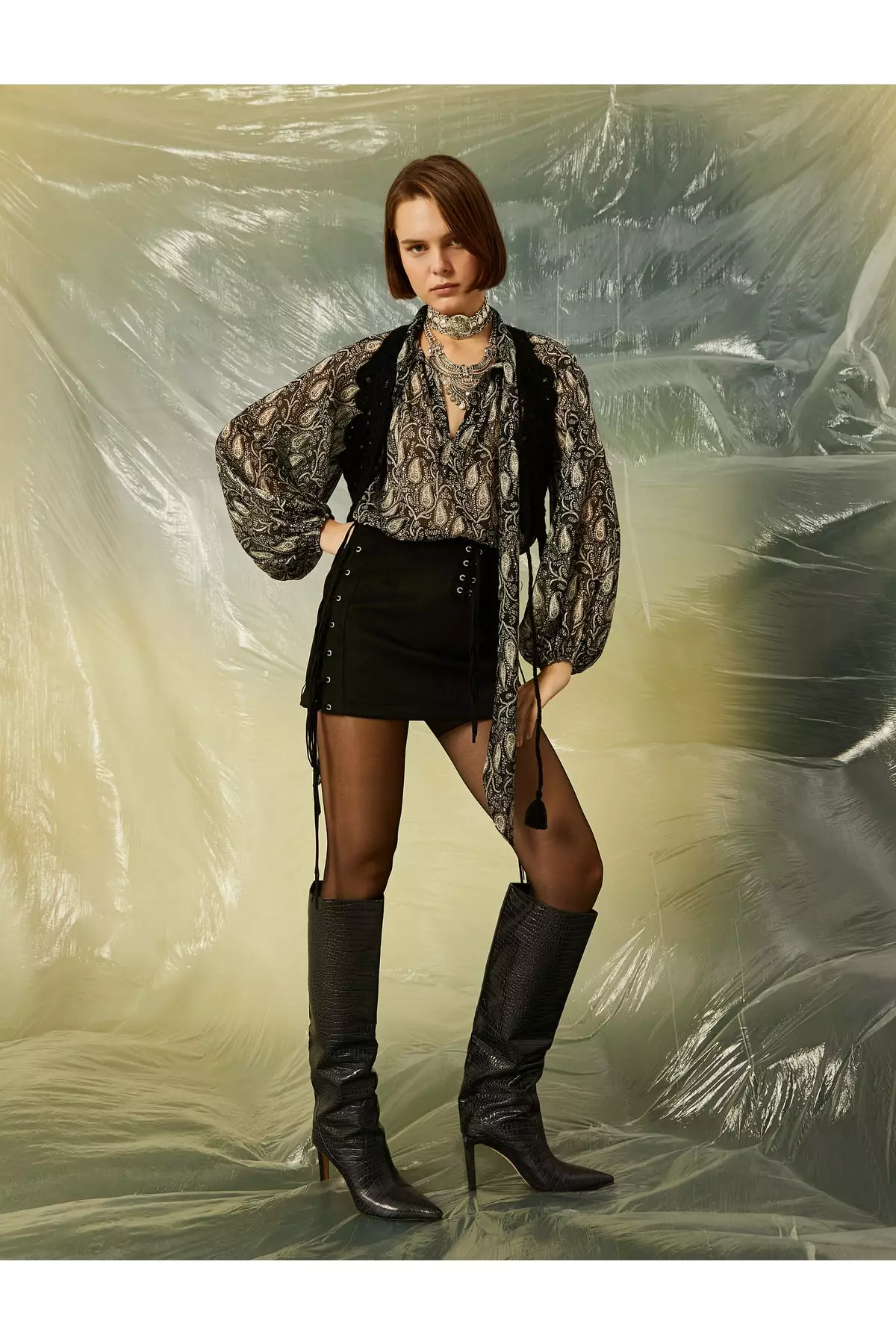 Suede sales tie skirt