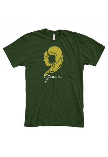 MRL Prints green Zodiac Sign Gemini T-Shirt 733C6AAC87C76CGS_1
