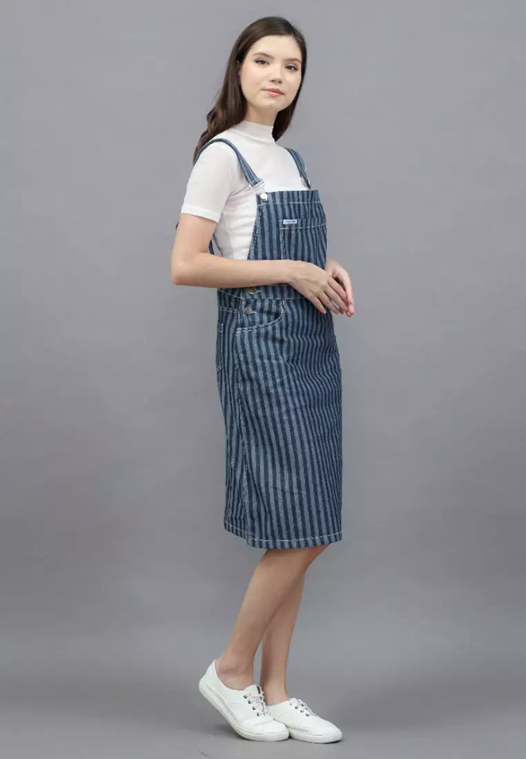 Denim midi skirt overalls discount