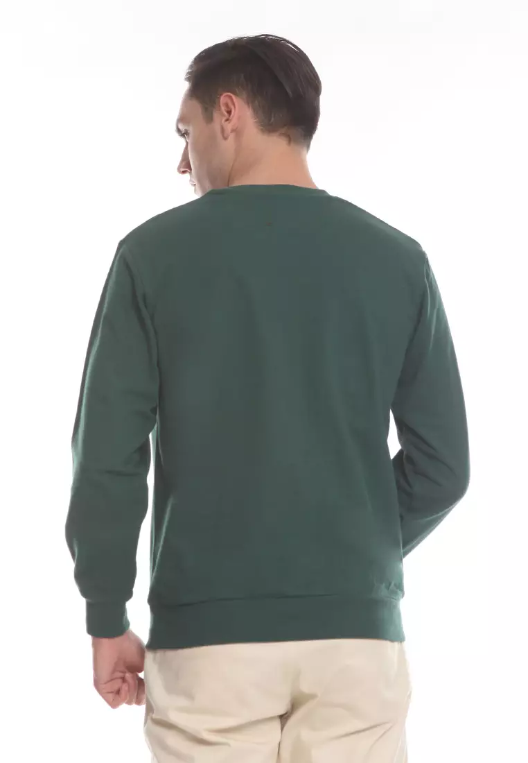 MANZONE  Sweater pria lengan panjang DYOR - GREEN