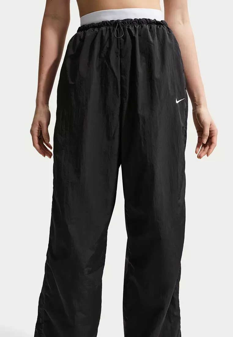 Sportswear Loose High-Waisted Parachute Trousers