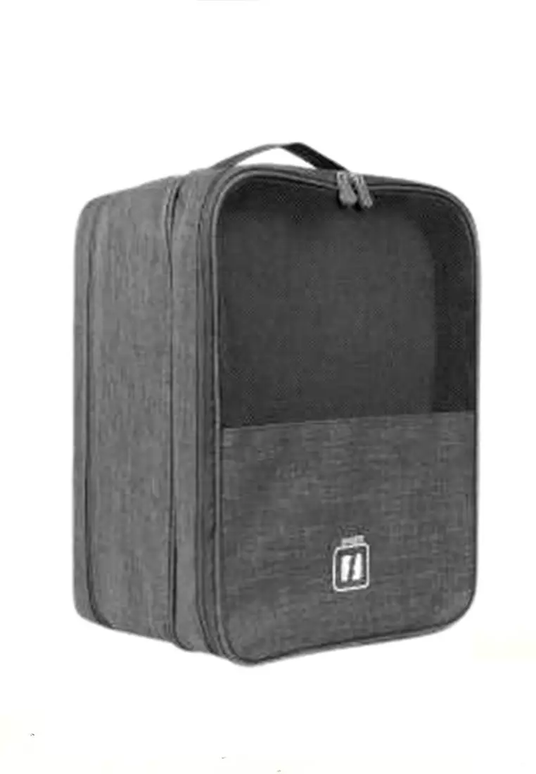 Burke Tas Sepatu Olahraga Organizer Unisex Waterproof Travel Shoes Bag Material Oxford ORIGINAL - Light Gray