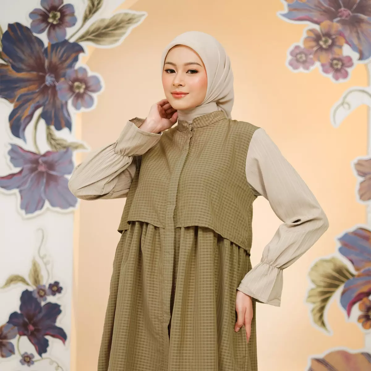 ZM Zaskia Mecca - Eliya Dark Clove Tunik Muslim Wanita - Edisi Senandung Alam