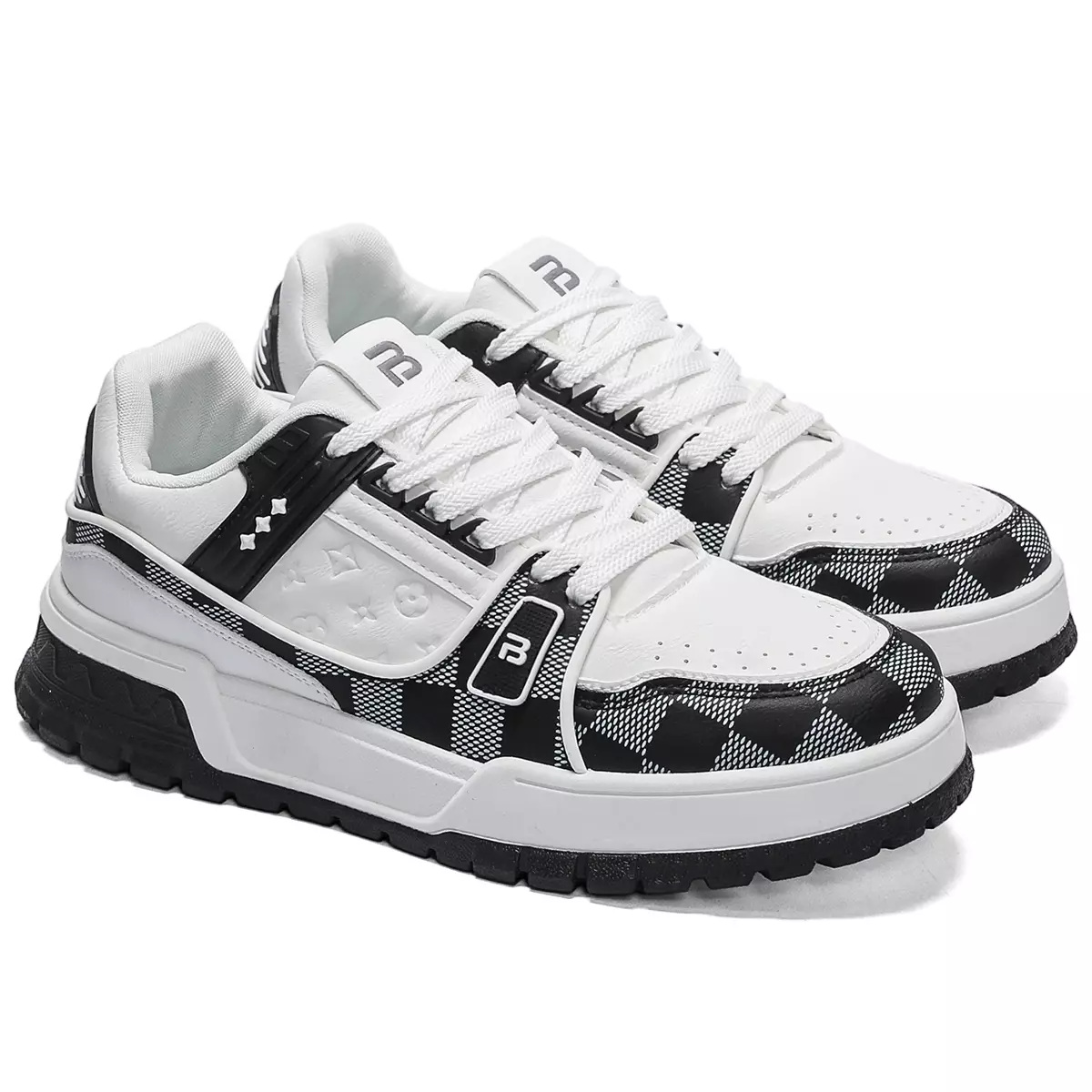 LURAD Sepatu Sneakers Cowok Motif Kotak Simple QNK803