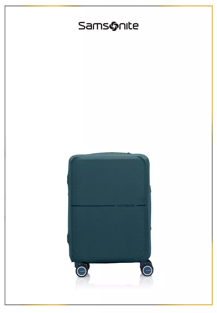 Samsonite Koper Upscape Cabin Easy Access Black + Foldable Luggage Cover Cabin