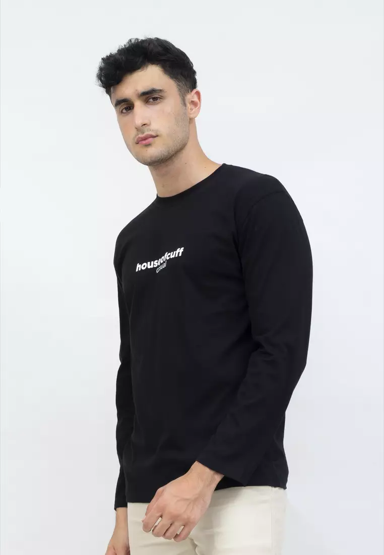 Kaos cotton combed lengan panjang pria unisex houseofcuff Tsunami