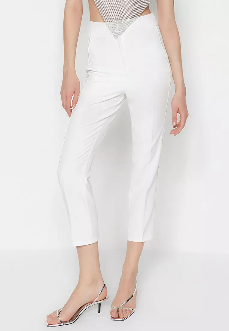 Buy White Trousers & Pants for Women by TRENDYOL Online