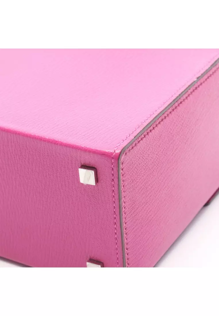 Pre-Loved Hermès cinematic magnolia 2WAY chain shoulder bag Chevre Pink purple silver hardware C engraved
