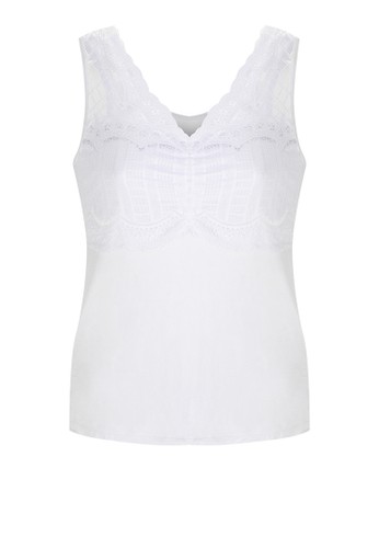 Camisole in Lace-Lace with Wrinkle-White