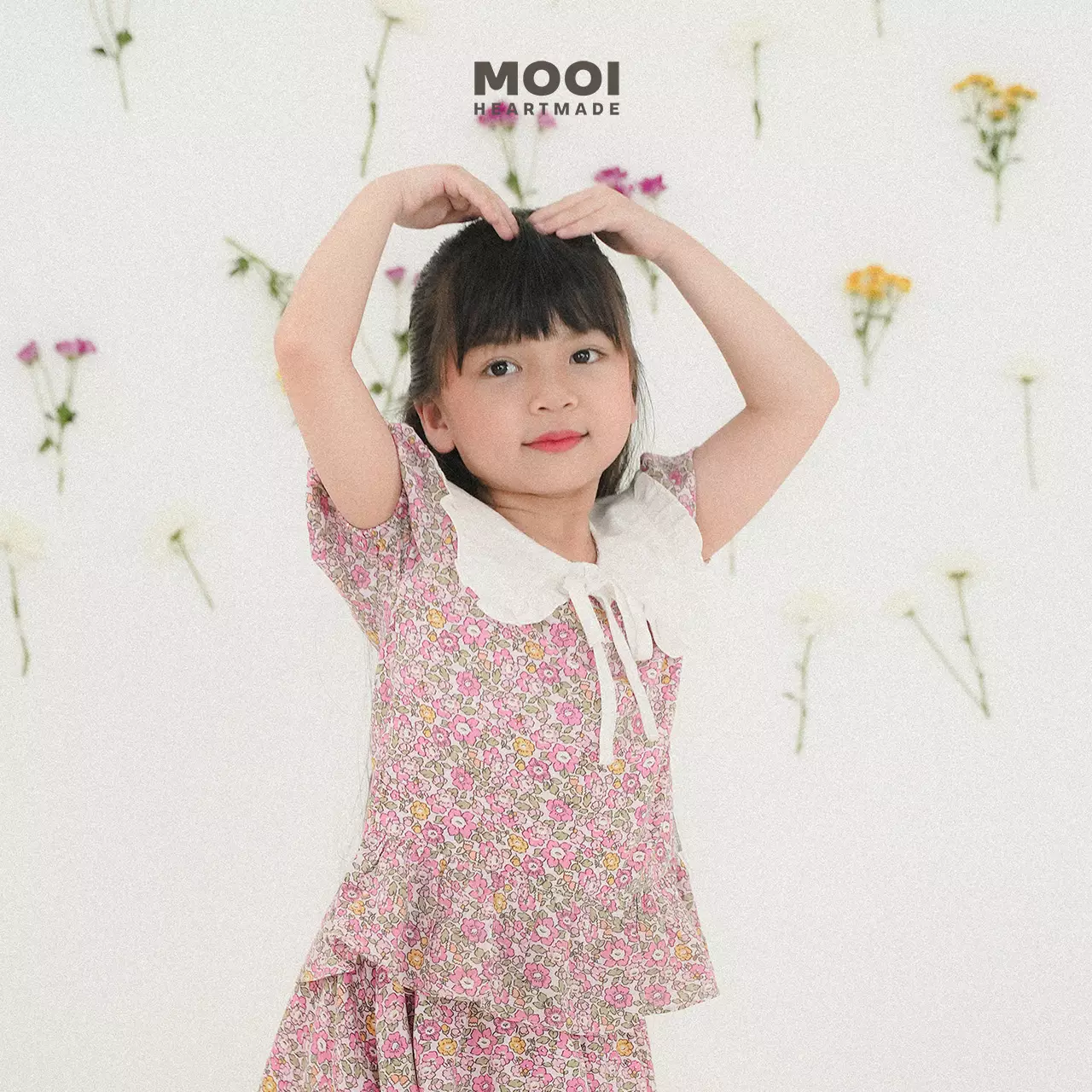 Mooi Atasan Anak Perempuan Vania Top - Lemon Pink