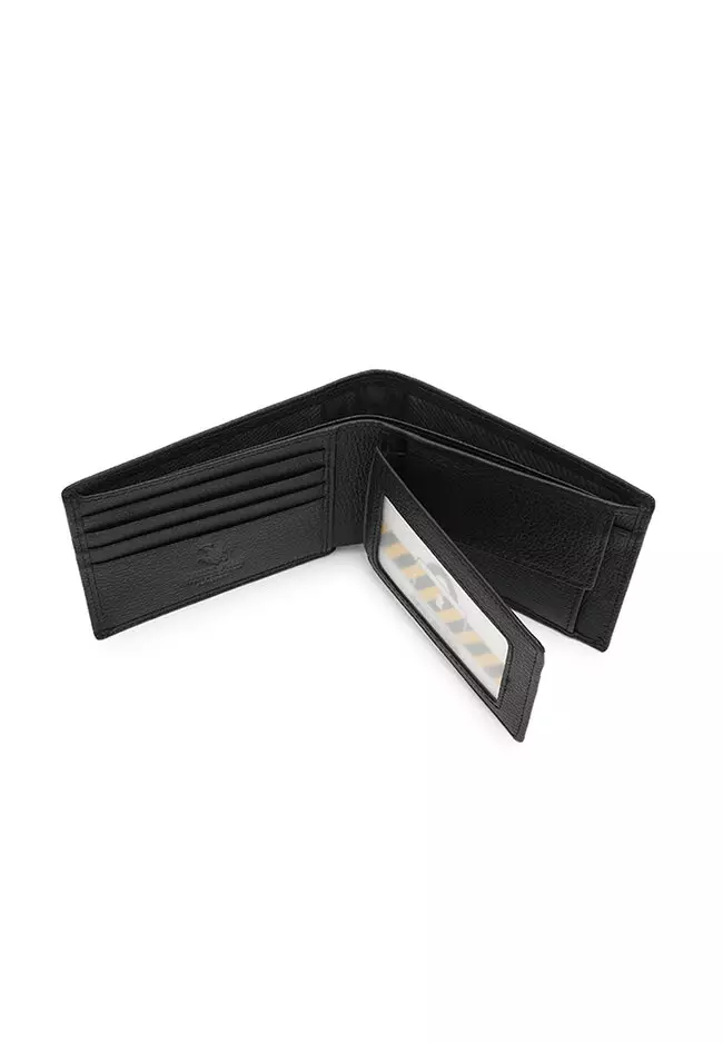 Genuine Leather RFID Short Wallet - Black