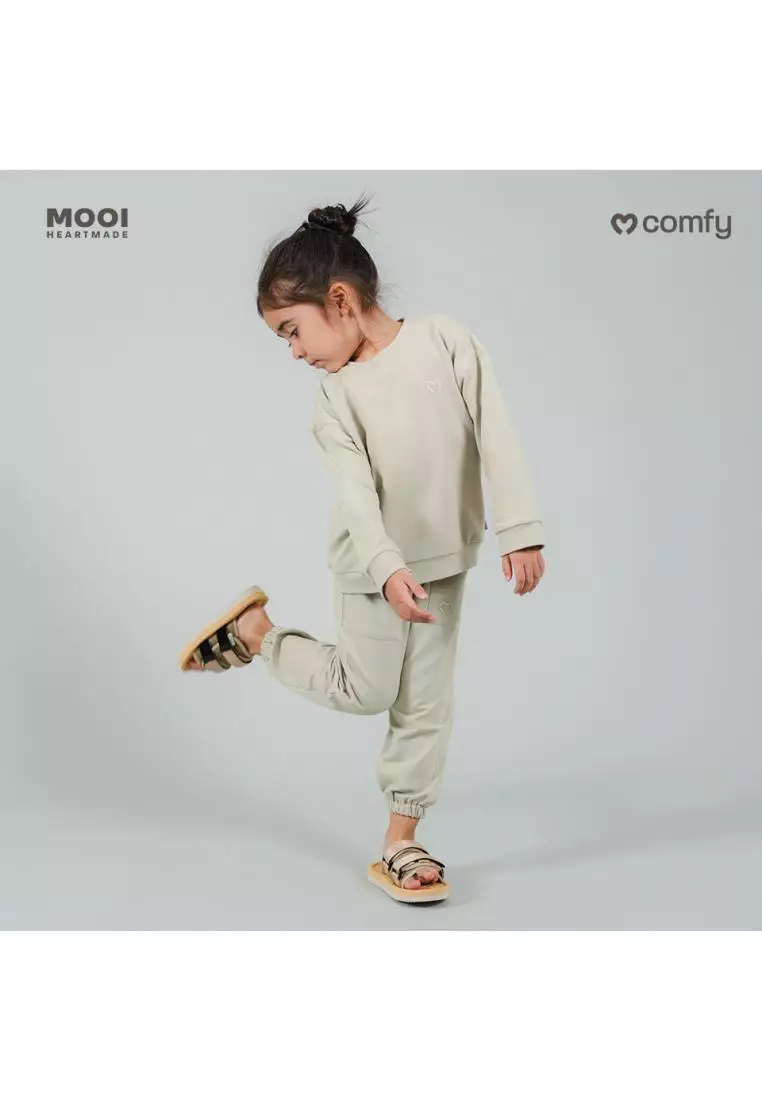 Mooi Celana Jogger Anak Comfy Jogger Pants Kids - Cream