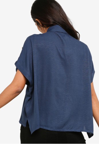 Jual ZALORA  BASICS Basic Oversized Shirt With Pocket 