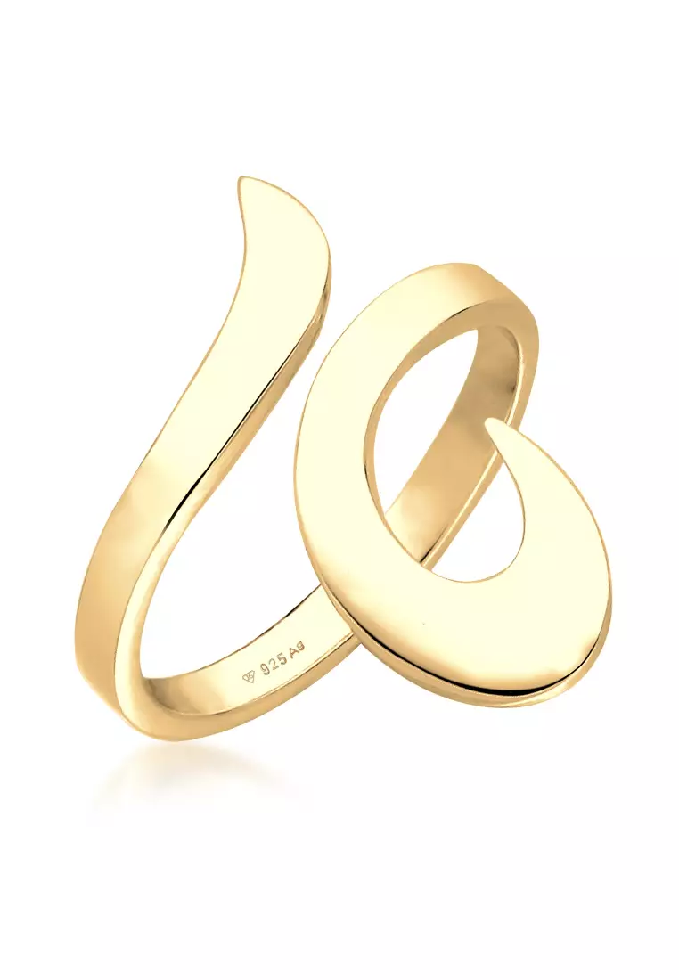 Perhiasan Wanita Perak Asli Silver Cincin Wrap Ornament Statement Lapis Emas