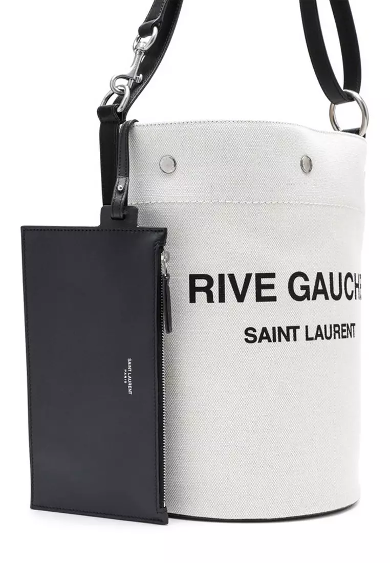 Rive Gauche Bucket Bag in White Linen