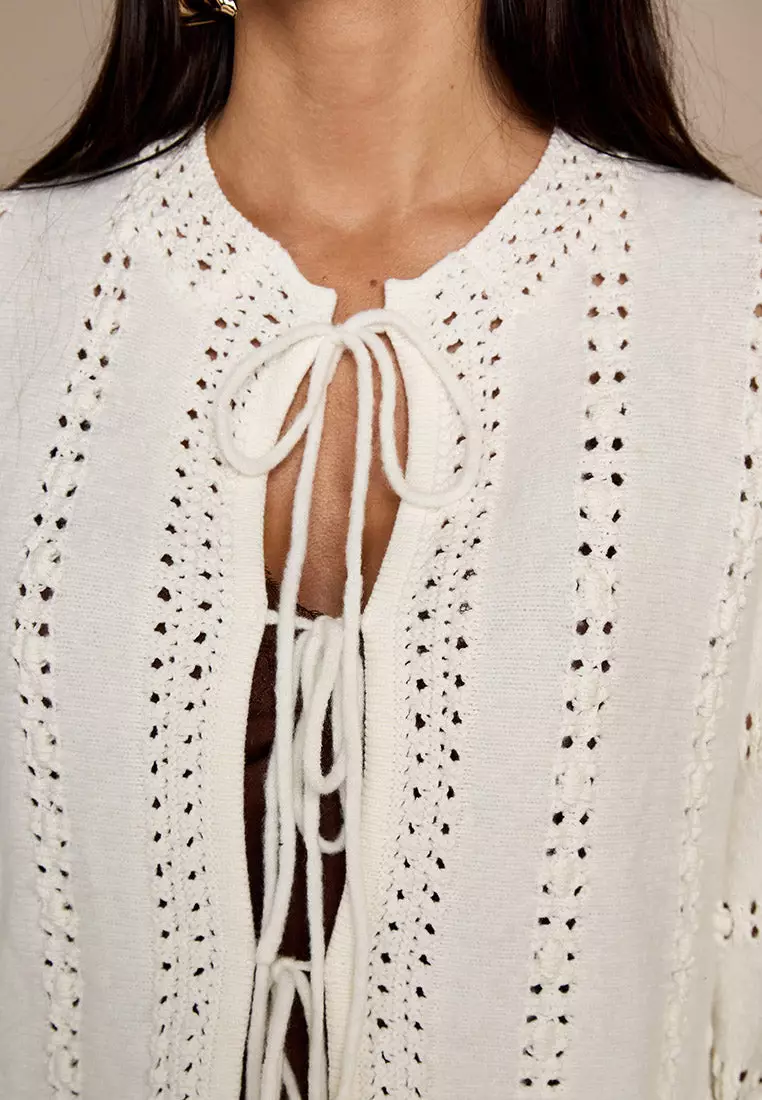 GWD Rachel Cream Crochet Cardigan