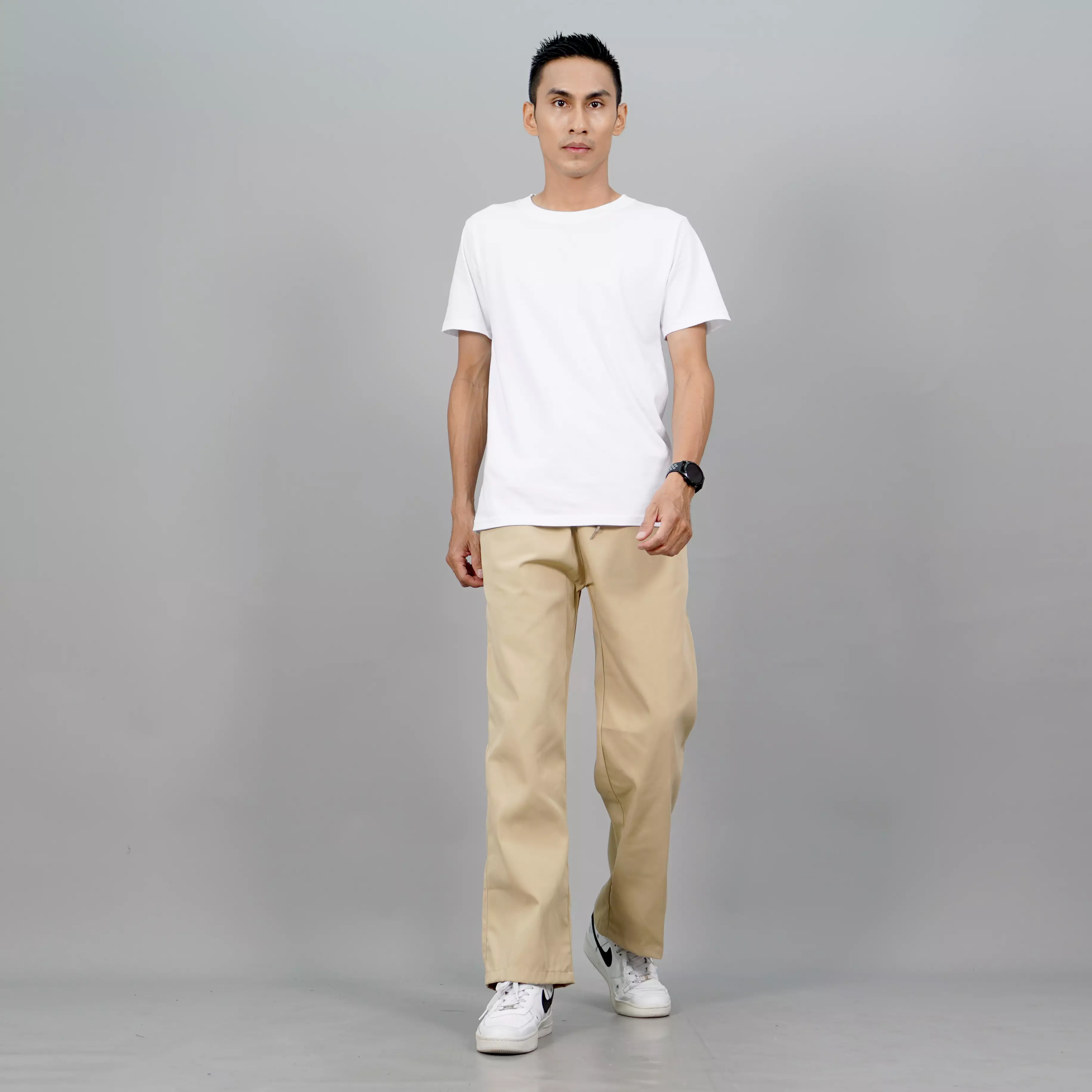  SAM Celana Loose Pants Pria Baggy Pants Pria - KREM