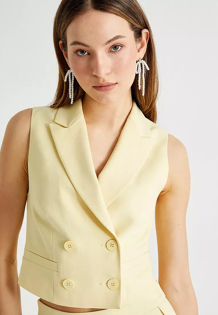 Crop Double Breasted Vest