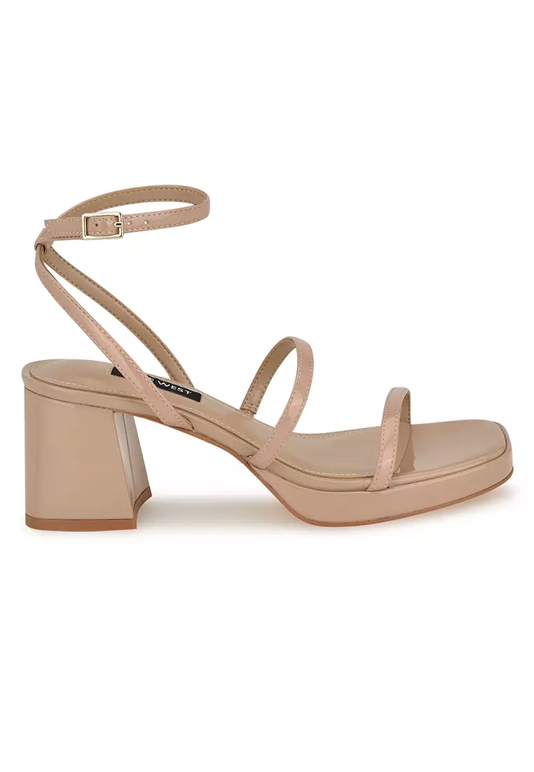 Discount on Nine West  shoes - SKU: Flame3 Square Toe Strappy Dress Sandal Light Natural