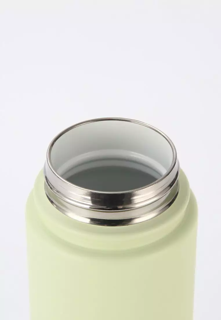 Crossing Urban Ceramic S/S Insulated Flat Cap Bottle With Handle 600ml - Pistachio (Light Green)