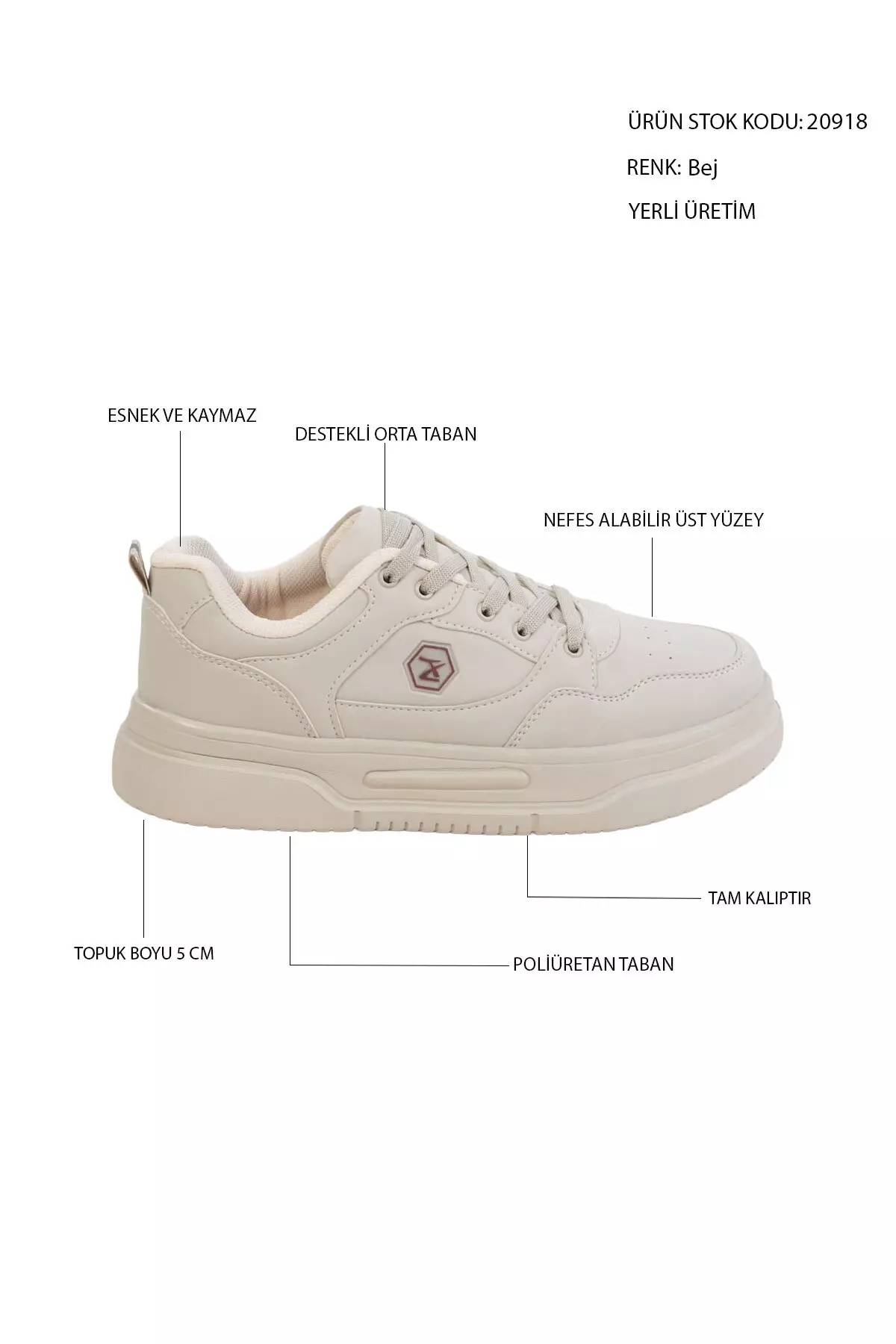 Beige Women'S Sneaker 20918
