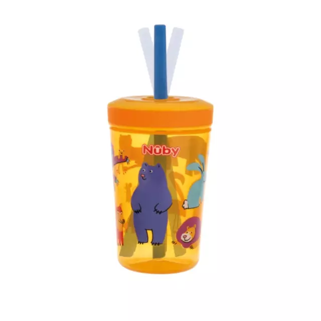 Nuby Sippycup Straw No Spill Kids Cup 415ml Dog of War - Botol Minum Anak Anti Tumpah BPA Free 18M+