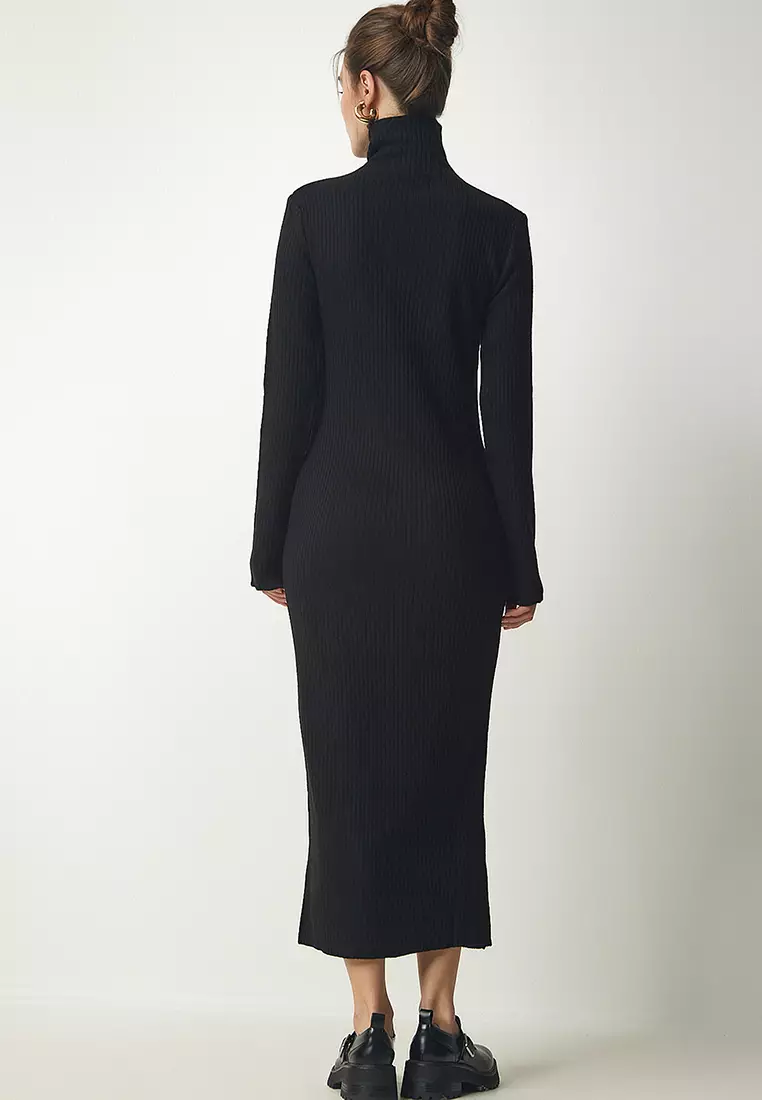 High Neck Ribbed Dress