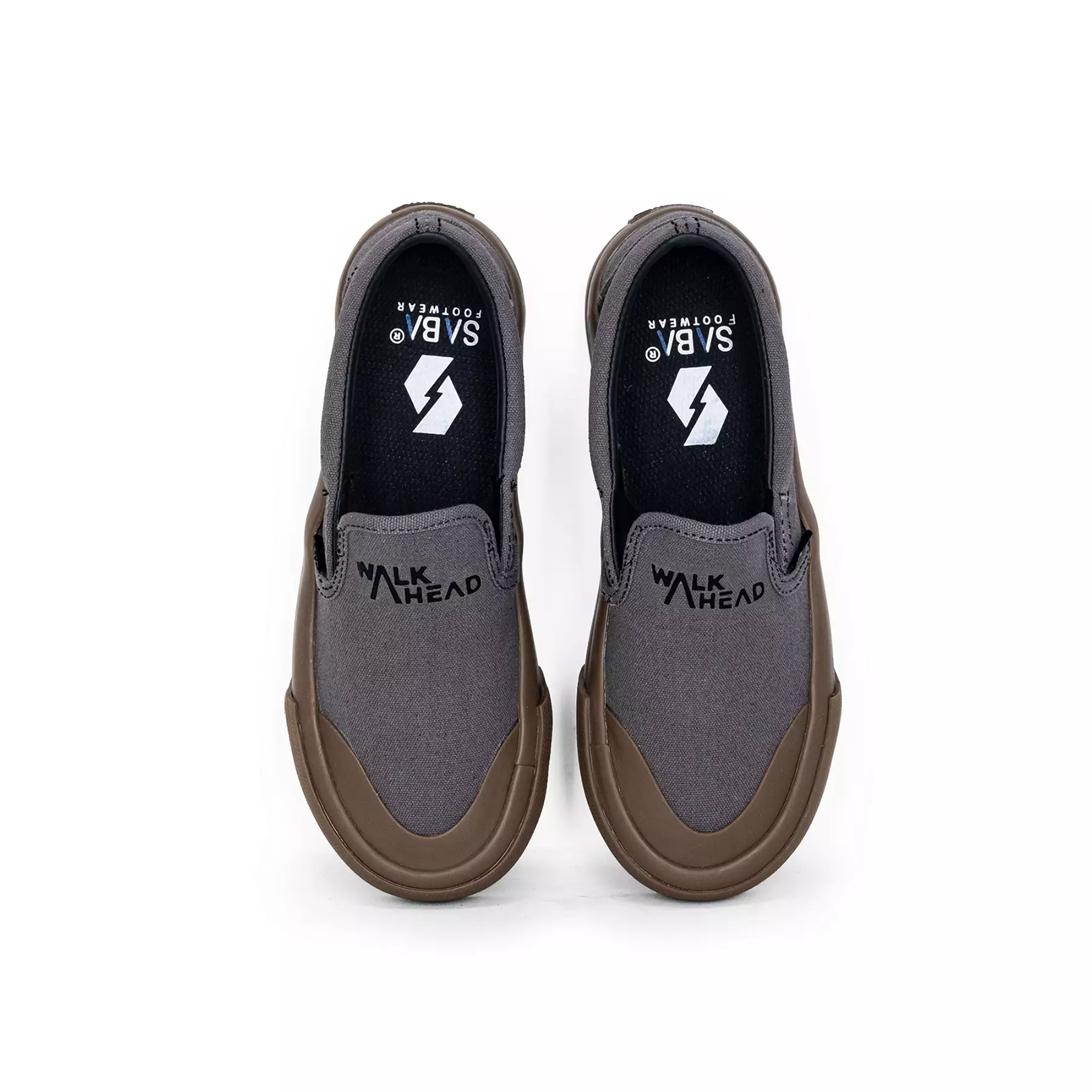 SABA Slip On Uplocgs Grey Dark Gum - Sepatu Sneakers Casual Pria Wanita