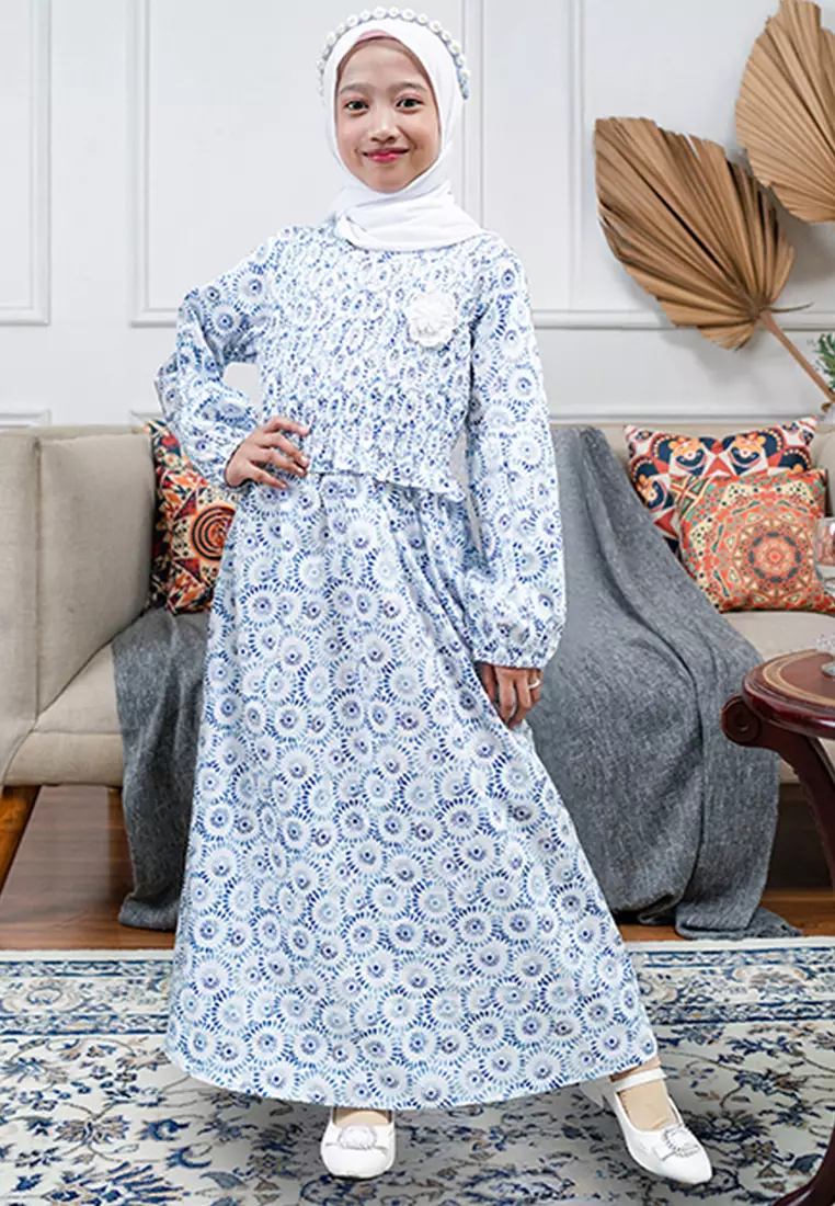 Maxi Dress/ Ghamis Dress Anak White/ Rodeo Junior Girl Freedom