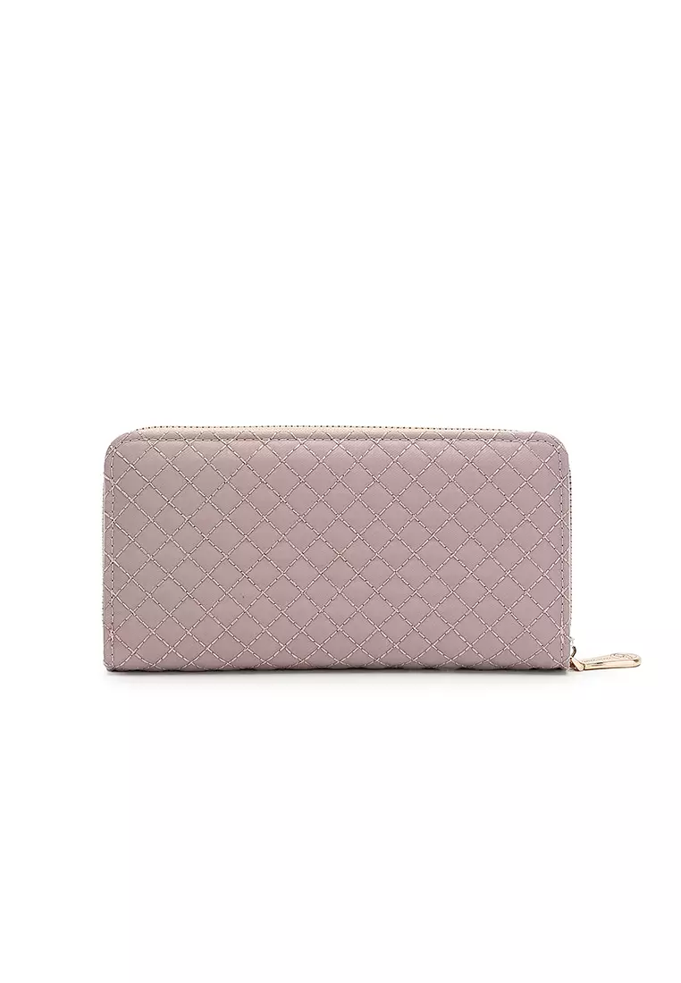 Quilted Long Purse / Wallet - Pink