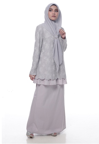 Baju Kurung Edwina from Denai Boutique in Grey