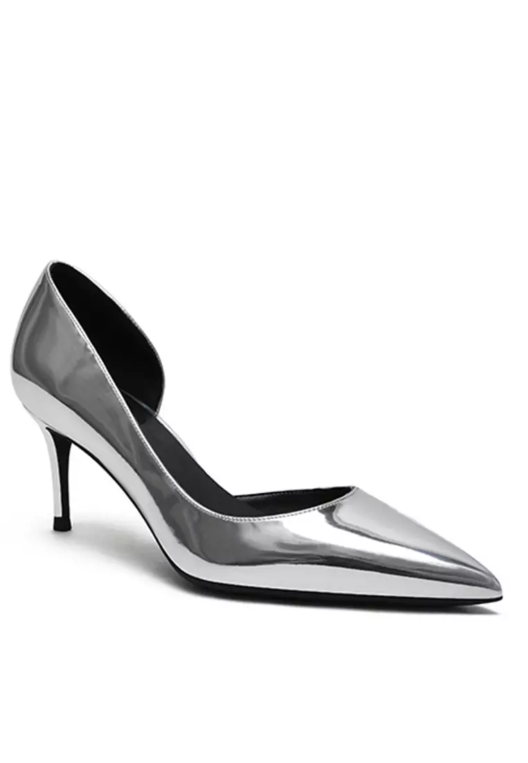 6CM Pointed Metallic Faux Leather High Heel Shoes HZL164