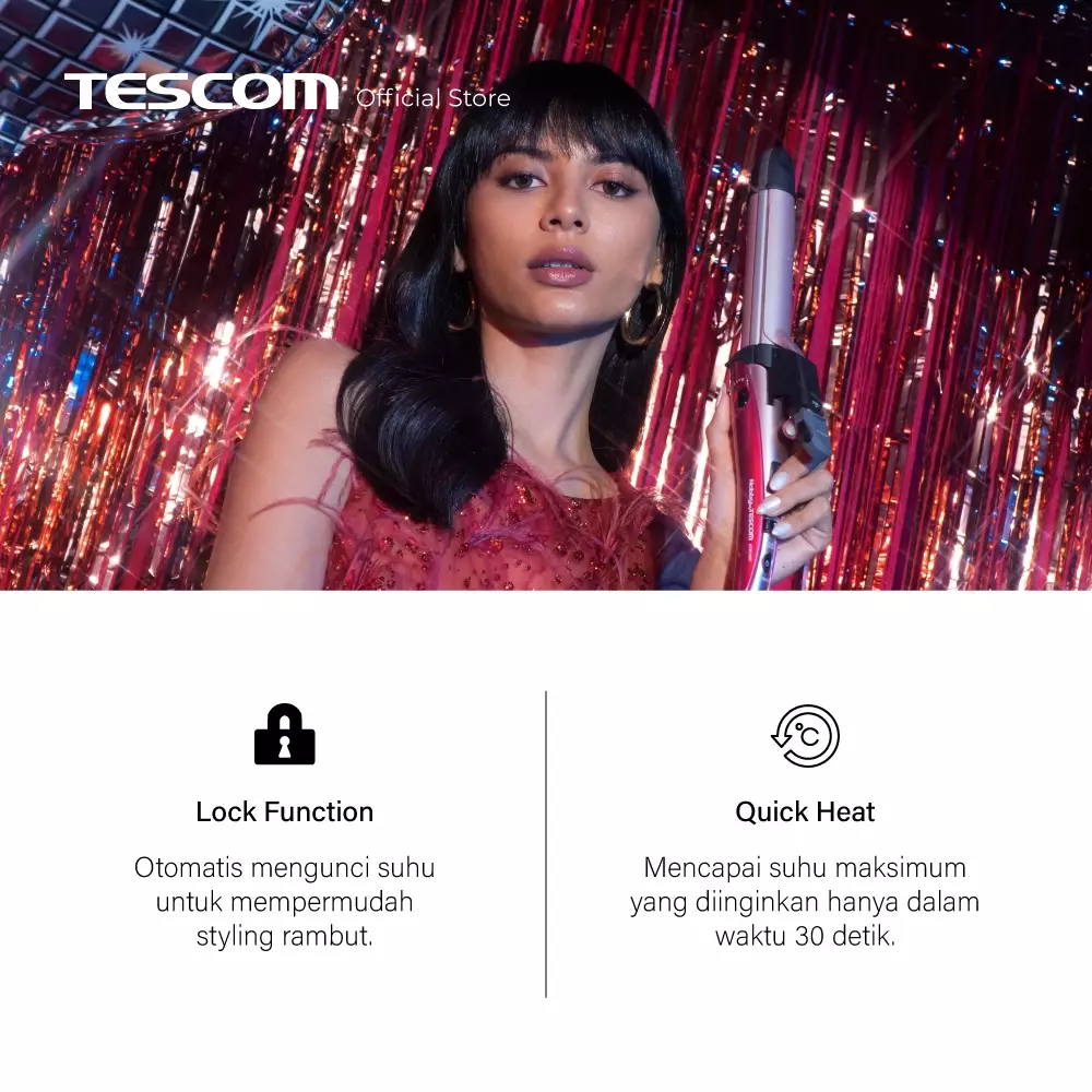 Tescom Catokan Pengeriting Rambut 3 ways Hair Iron NTIR1650