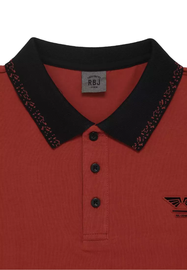 RBJ Polo Shirt Cotton Spandex Emboss Pria 255002