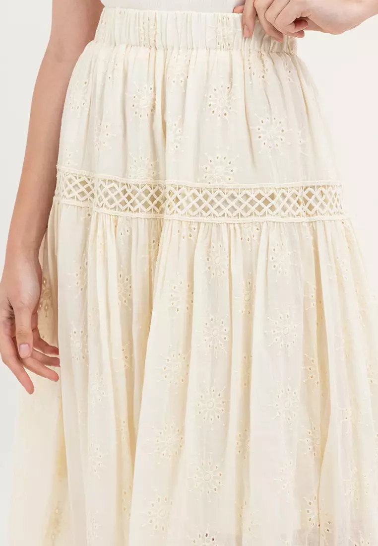 Eyelet Long Skirt