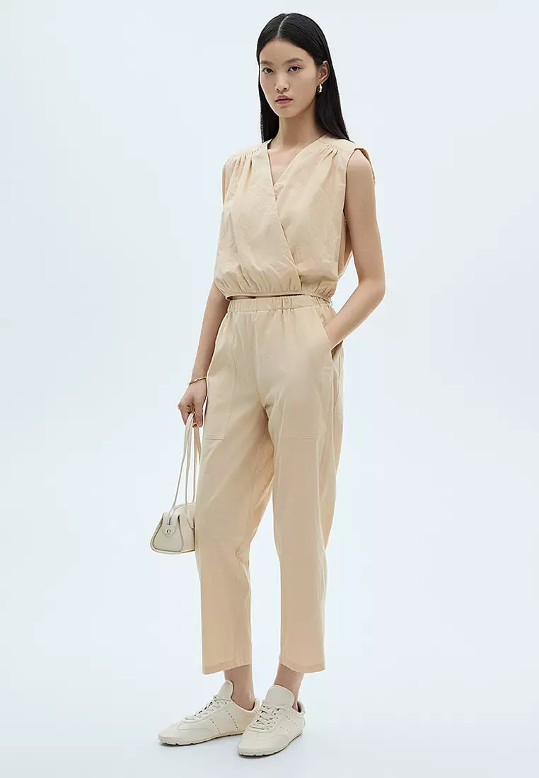 Gathered Details Cotton Blouse