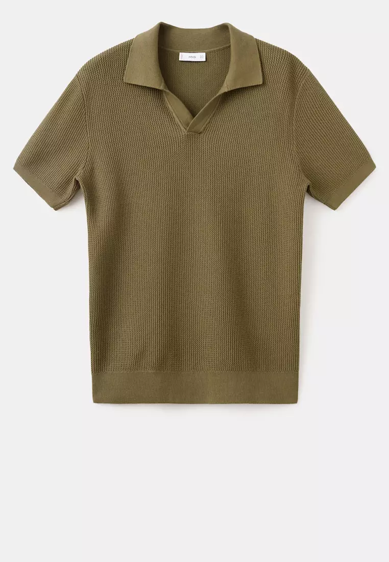 100% Cotton Knitted Structure Polo Shirt