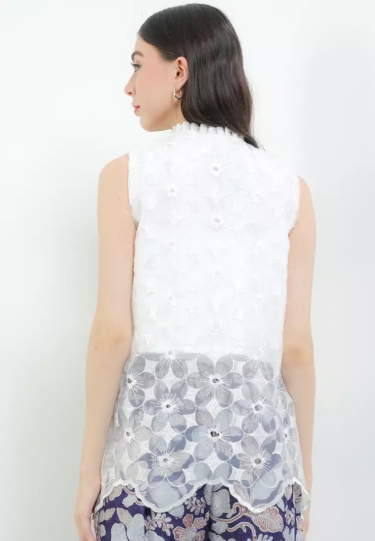 Sleeveless Inner Top Atasan Wanita Arumi Merona Spesial JFW Collection Arumi Putih Berfuring [Tanpa Setelan]