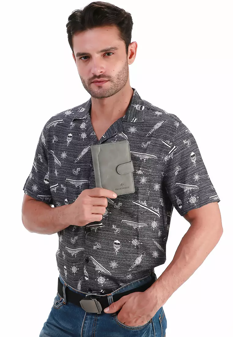 Zackly Wallet Kartu Unisex Casual Design Elegan Many Slot Material Leather ORIGINAL - Gray