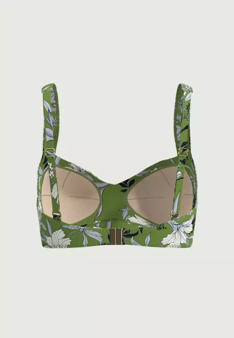 Wild Hibiscus Sea Green Plus Cup Twist Front Top