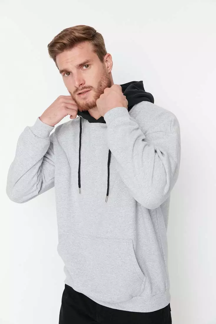Buy Men's Fleece Grey Hoodie Online