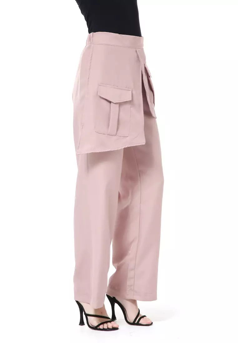 Stella Long Pants Celana Panjang Kasual Wanita Model Pocket Material Cotton ORIGINAL - Khaki