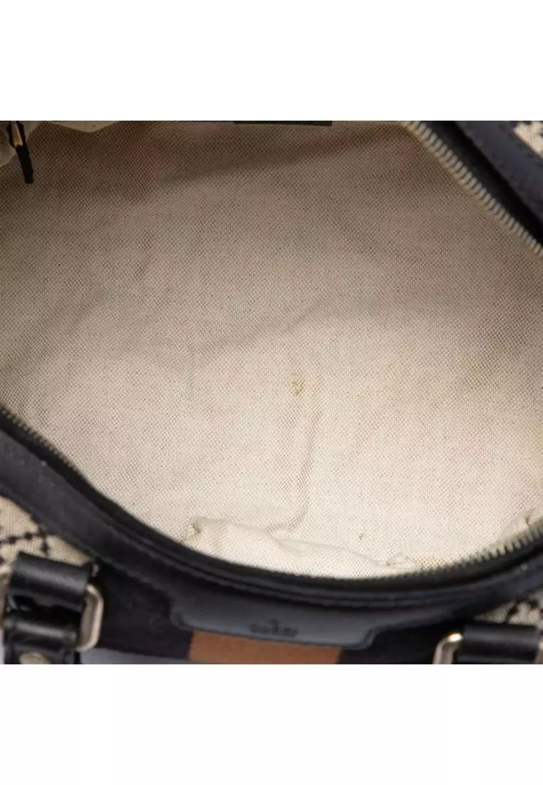 Pre-Loved Gucci Small Diamante Canvas Web Joy Boston Bag