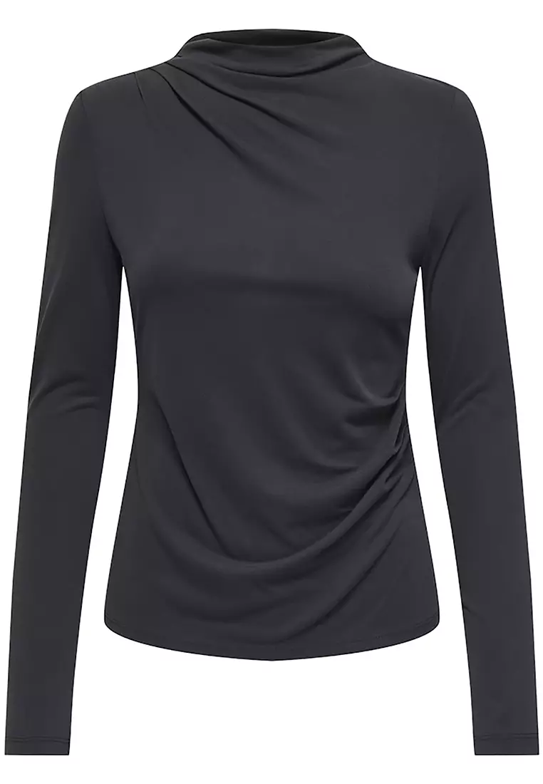 Long Sleeve Jersey Drape Top