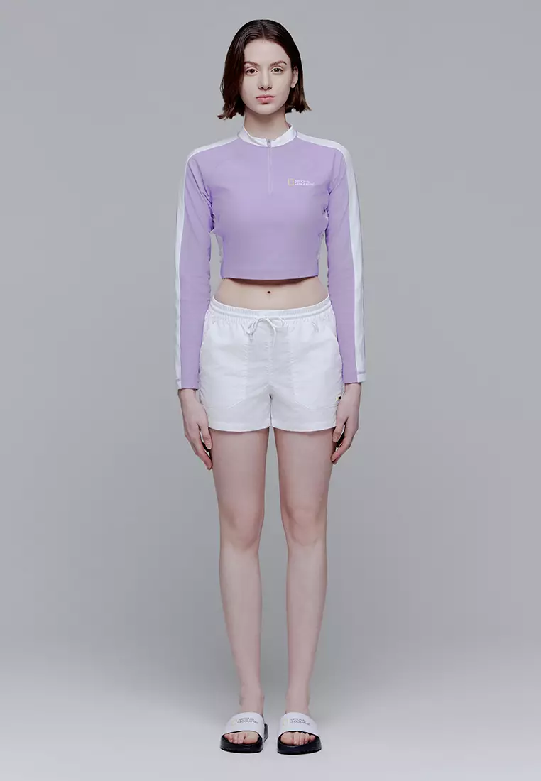 Women’s Color Block Cropped Half Zip Up Rashguard