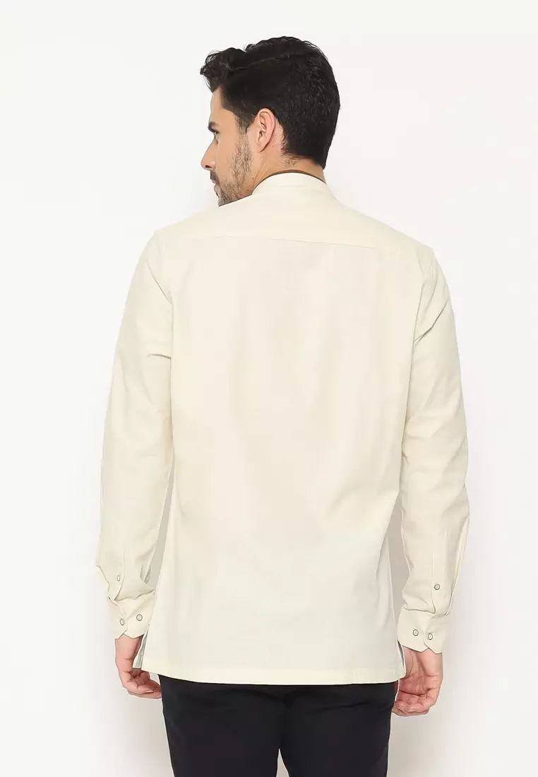 MAGINOT ALTAIR CREAM BORDIR Koko Slim Fit Lengan Panjang