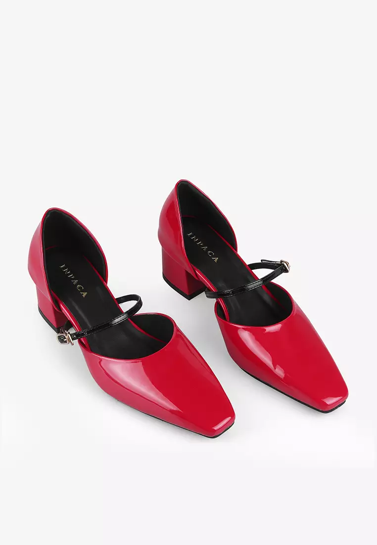 Geneve Block Heel Square-toe Shoes