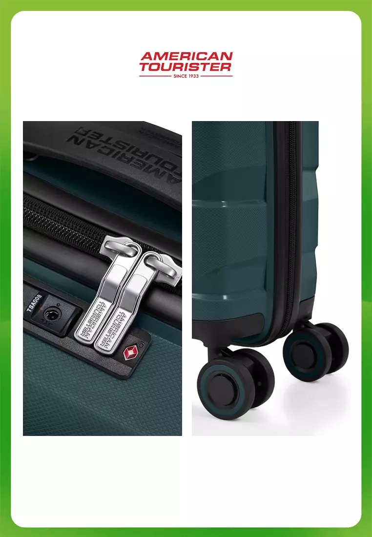 American Tourister Koper Hardcase Air Move Cabin 20 inch- Jungle Green